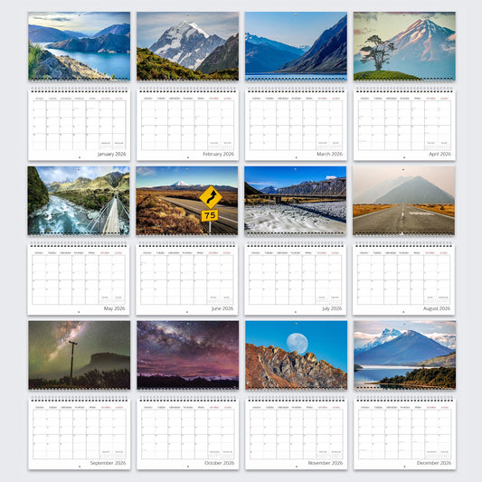 2026 Calendar - Mountains