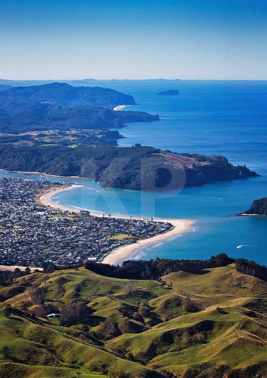 A view of Whangamata from the air
