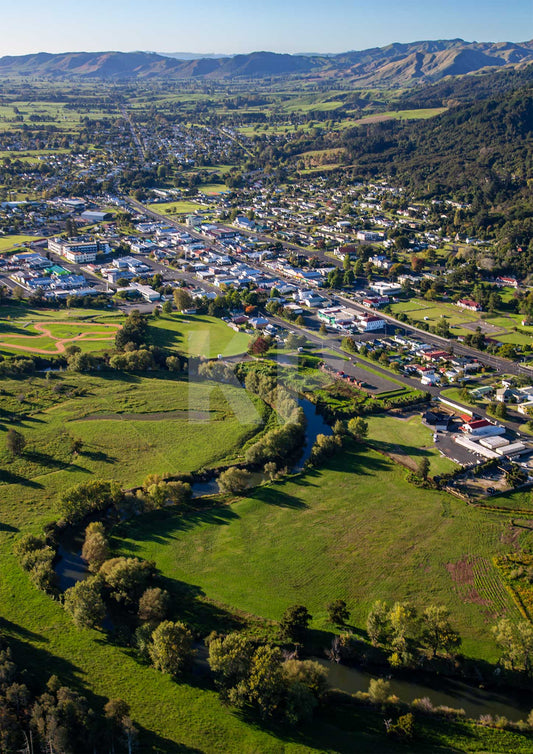 Te Aroha township viewed from the South