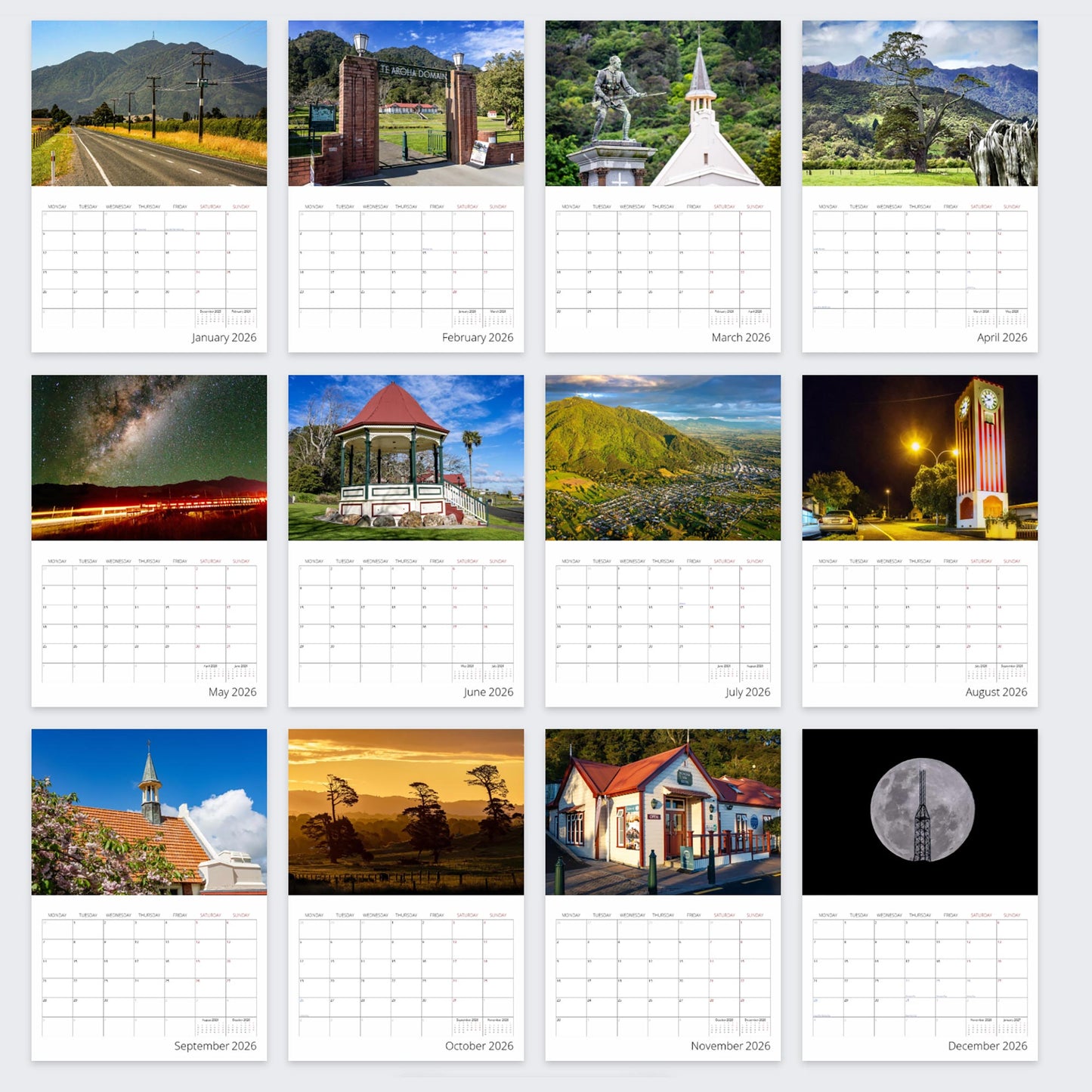 2026 Calendar - Te Aroha