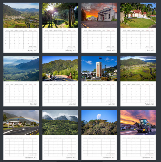 2027 Te Aroha Calendar (A4)